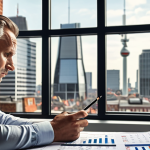 **

> A business owner looking stressed while reviewing financial documents (revenue charts, profit margins).  Depict a modern office setting, with a window showing a cityscape in soft focus. The overall mood should convey the importance of realistic business valuation, hinting at a difficult realization. Consider a Dutch setting with subtle cultural cues.

**