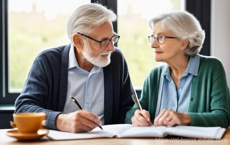 출구 전략에서의 자산 관리 기법 - **Prompt 1: Serene Retirement Planning in a Dutch Home**
"An older Dutch couple, both looking co...